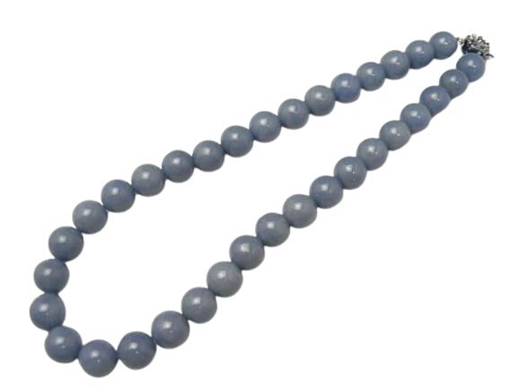 ネックレス エンジェライト12mm 差込タイプクラスプ 天然石 パワーストーンの通販は 14,272円