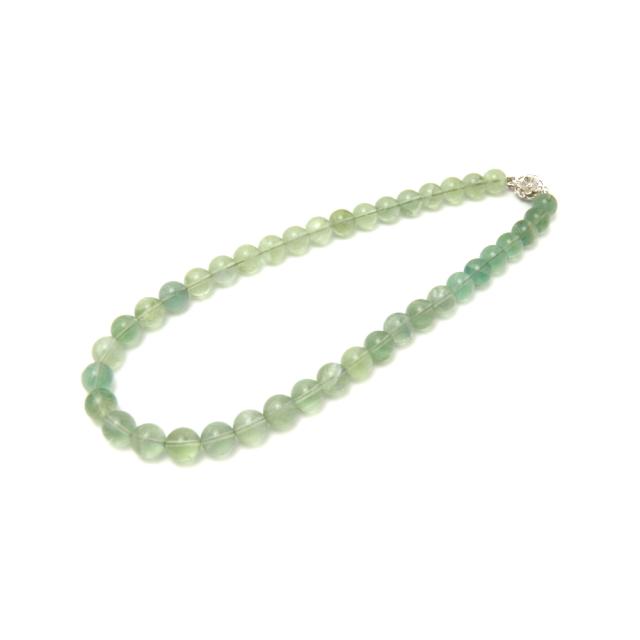 ネックレス グリーンフローライト 10mm 差込タイプクラスプ 天然石 パワーストーン