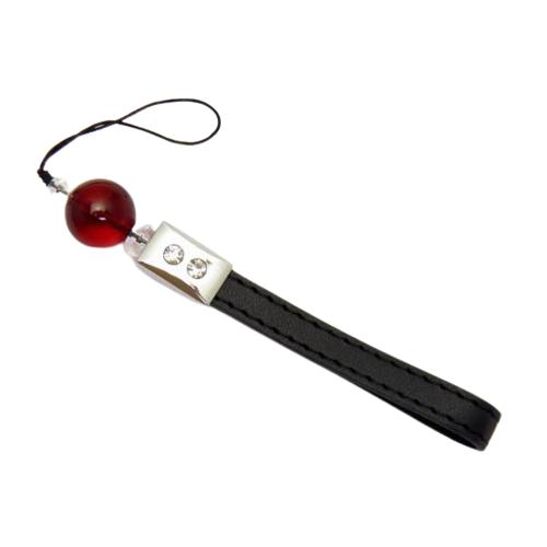 リトアニアアンバー 極上透明 4A ルビーレッドアンバー【天然琥珀バルト海産】 約13.5mm珠 合皮紐ストラップ パワーストーン 7,320円