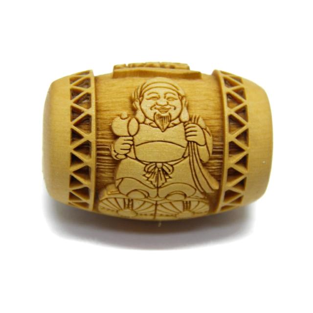 【浮彫】招財進寶・大黒天（柘植・横穴）20ｘ30ｍｍ【穴あり一粒売りビーズ】招財進宝 / 天然石、パワーストーンの専門店インペリアルオーラ おしゃれ かわいい オシャレ 可愛い プレゼント ギフト 贈り物