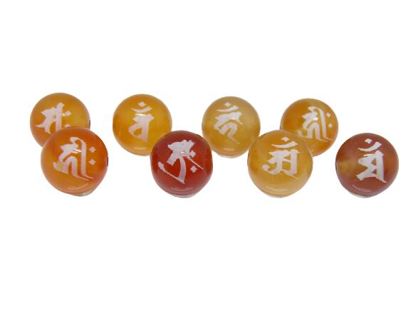 八大梵字 カーネリアン（素）梵字セット横穴貫通12mm 手作りにオススメ！天然石 パワーストーン / インペリアルオーラ 可愛い プレゼント ギフト 贈り物