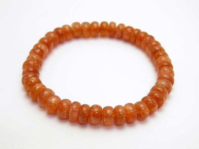 高品質 キラキラ 大玉 天然石サンストーン約12.5㍉ブレスレット