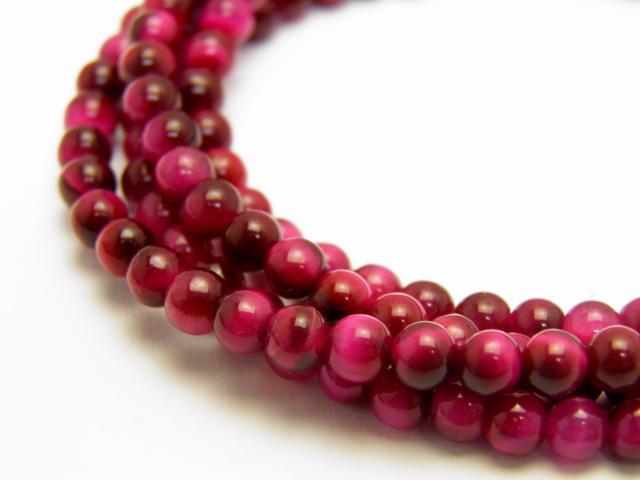 天然石 ピンクタイガーアイ3A 4mm玉 メガネチェーン パワーストーン