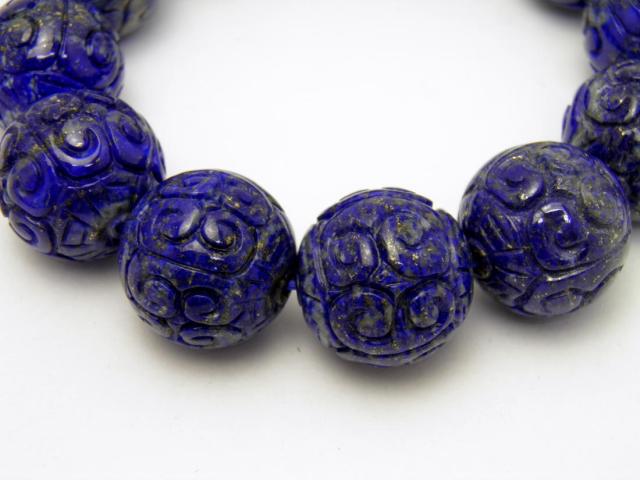 聖なる石 ラピスラズリ 18mm マニ車 ブレスレット NO1 大玉ブレスレット 数珠 ブレスレット 天然石 パワーストーン_3