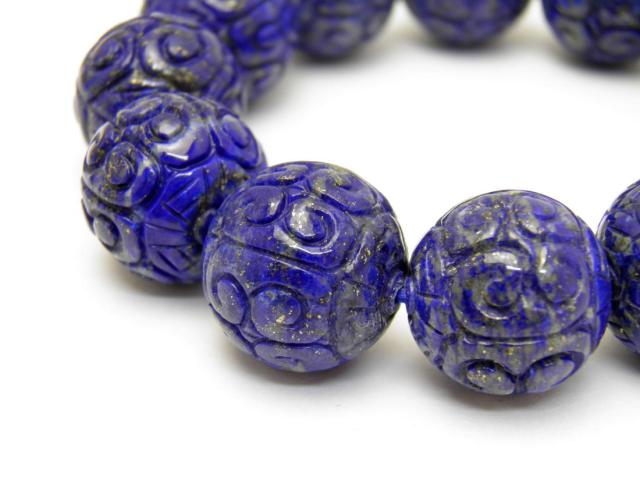 聖なる石 ラピスラズリ 18mm マニ車 ブレスレット NO2 大玉ブレスレット 数珠 ブレスレット 天然石 パワーストーン_2