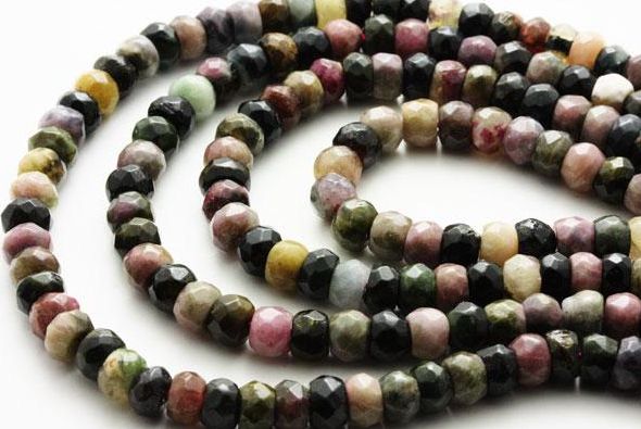 マルチトルマリン ボタンカット 4×6mm 一連 天然石 パワーストーン