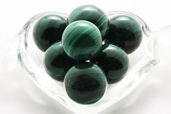 丸玉 18mm マラカイト 孔雀石【穴なし一粒売りビーズ】 天然石 風水 パワーストーン