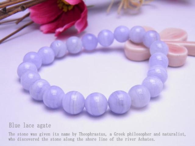 ブルーレースメノウブレスレット 10mm 天然石 パワーストーンの通販は 8,430円