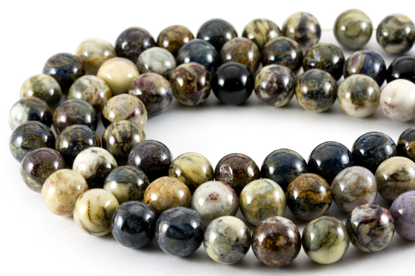 【丸ビーズ】原色クレイジーメノウ 10mm 一連 天然石 パワーストーン