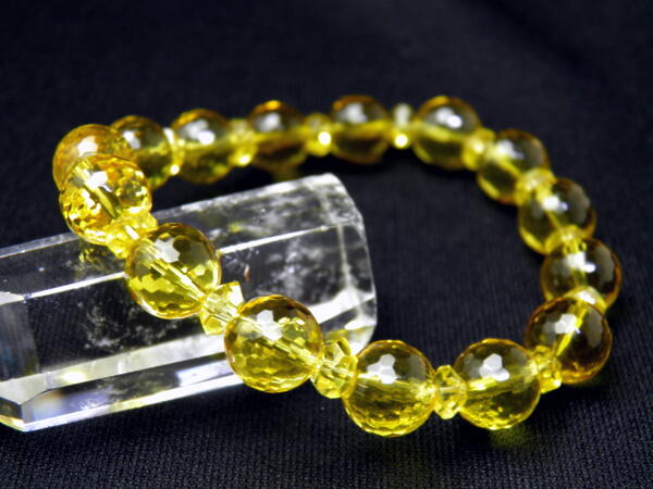 【10mm_Simple_Combiブレスレット】 シトリン ミラーボール 10mm玉 風水 パワーストーンの通販は 8,052円