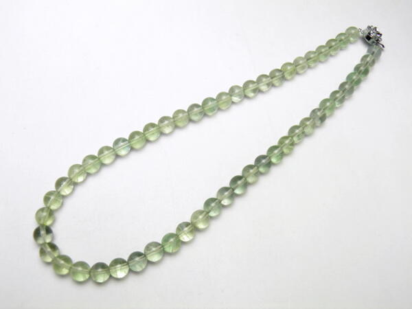 ネックレス グリーンフローライト 8mm 差込タイプクラスプ 天然石 パワーストーンの通販は 8,052円