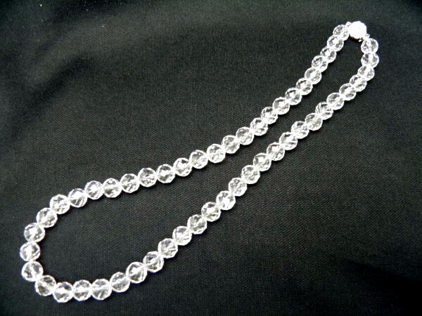 母の日ギフト 水晶64面カットネックレス 8mm玉 天然石 パワーストーン