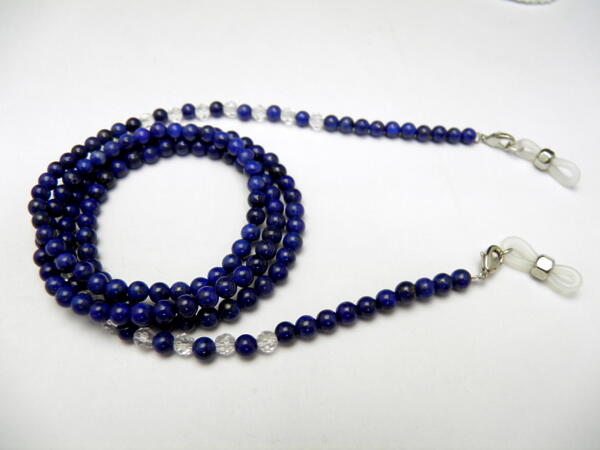 天然石 メガネチェーン ラピスラズリAAA級ランク 4mm玉メガネチェーン パワーストーン 天然石 ラピスラズリAAA級ランク 4mm玉 パワーストーン 眼鏡チェーン グラスコード プチギフト 転勤 退職 お礼 母の日 敬老の日 クリスマス ギフト