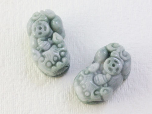 貔貅ペア ヒキュウ ひきゅう 翡翠パーツ 約21×15×10mm 前後 天然石 パワーストーン プチギフト 転勤 退職 お礼 母の日 敬老の日 ギフト