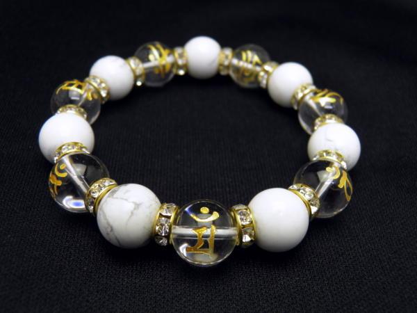 7種の梵字が全部入った逸品 神の主尊 梵字彫り数珠 ブレスレット 風水 パワーストーン