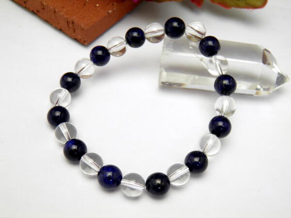 パワーストーン 【8mm_Simple_Combiブレスレット】 水晶AAA＆ラピスラズリAAA 数珠 コンビブレスレット 天然石 パワーストーンの通販は 11,272円