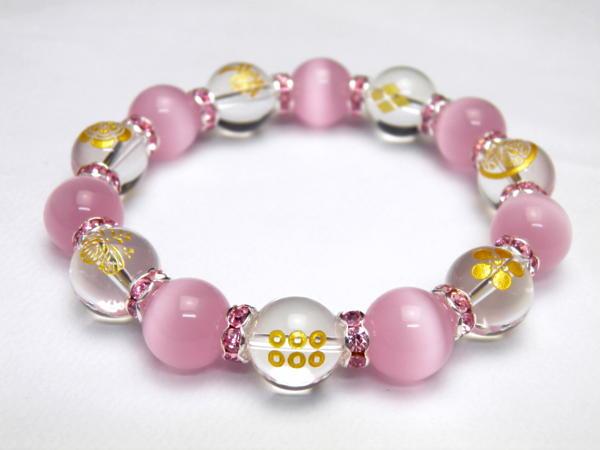 本格派 存在感＆重量感抜群 戦国武将七人衆 金彫り家紋数珠ブレスレット 金彫家紋水晶 キャッツアイ 天然石 風水 パワーストーンの通販は 7,084円