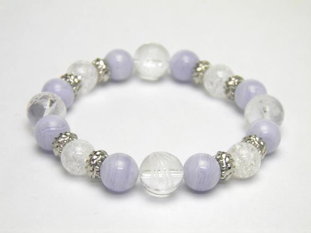 天然石 四神獣ブレスレット ブルーレースメノウ＆クラック水晶＆四神獣 水晶 パワーストーン 四神相応数珠ブレスレット バラ売り メンズ レディース 四神獣パワーストーン パワーストーン四神獣 パワーストーンの通販は 7,727円