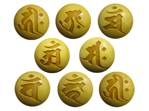 八大梵字 柘植玉 彫刻ビーズ 横穴 10mm 手作りにオススメ
