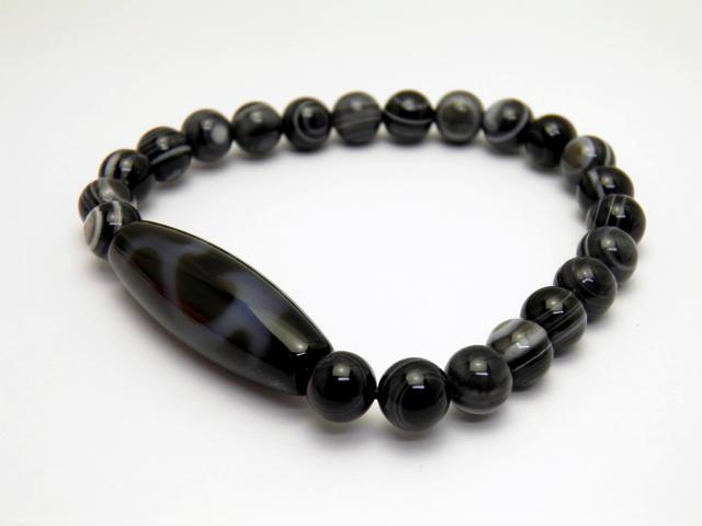 至純天珠 38×12mm 天眼石8mm ブレスレット 如意天