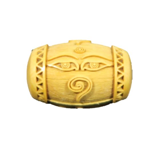 法相仏顏（眼）柘植樽型横穴 約20×30ｍｍ 【穴あり一粒売りビーズ】