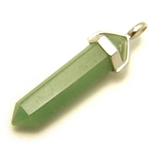 シルバーダブルポイント ペンダントトップ (大)  アベンチュリン 1個売り 天然石 パワーストーンの通販は 5,795円