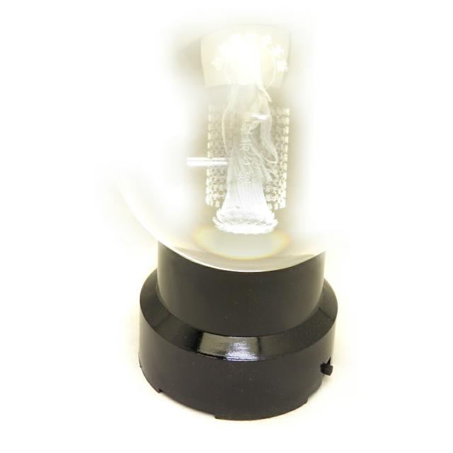 【彫刻置物】丸玉 人工水晶 般若心経/観音 (レーザー彫刻) 約90mm (レインボー台付き) 送料無料 風水 パワーストーン プチギフト 転勤 退職 お礼 母の日 敬老の日 ギフト