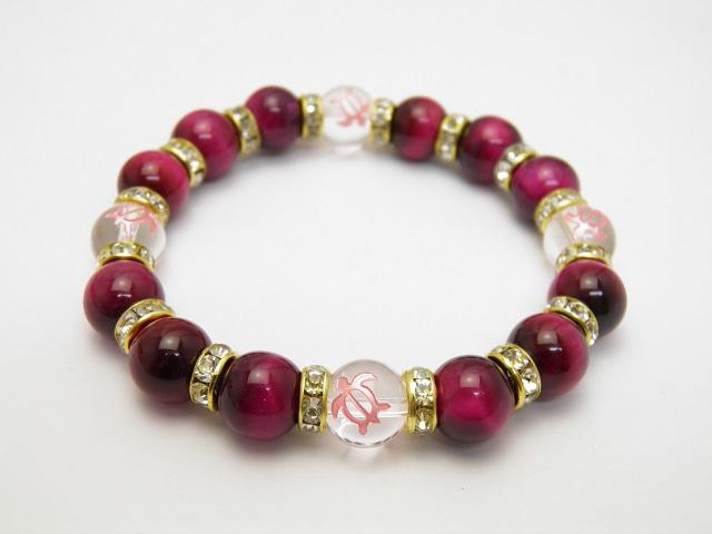 ホヌ 水晶 ピンク 彫刻 ピンクタイガーアイ 金ロンデル ブレスレット パワーストーンの通販は 7,084円