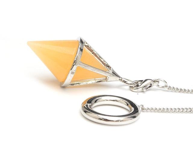 天然石 ペンデュラム アラゴナイト 枠付き 30x14mm パワーストーン ダウジング ヒーリングの通販は 4,743円