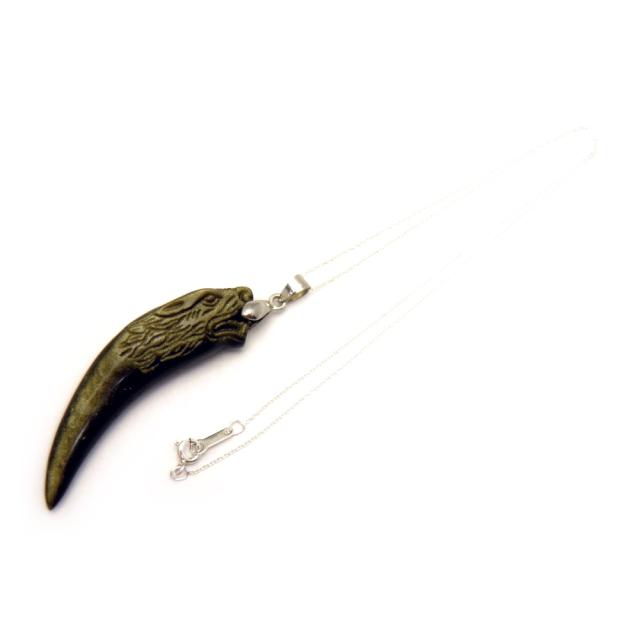 ゴールデンシャインオブシディアン 龍頭牙タンブル ペンダントトップ ネックレス 1個売り 密教 チベット法具 プチギフト 転勤 退職 お礼 母の日 敬老の日 ギフト 7,557円