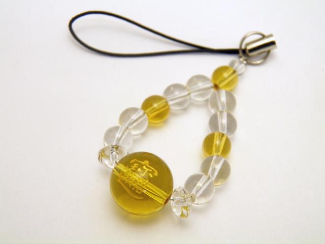 招財進寶 彫刻ビーズ シトリン（金色入り）12mm サークルストラップ 1個売り 6,441円