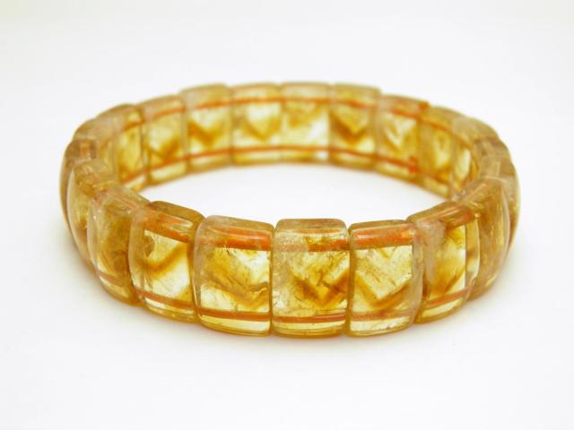 山入り ファントムシトリン 15x10mm バングル ブレスレット 現品 パワーストーン