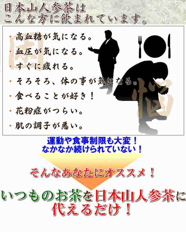 日本山人参茶（ヒュウガトウキ）×60包＞ 10包×6袋セット 1杯約7.9円