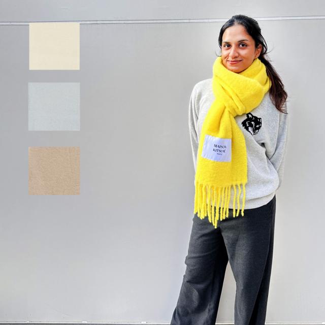 【商品レビューでポイント＋5％】 MAISON KITSUNE メゾンキツネ マフラー ストール BABY ALPACA PLAIN SCARF ベビー アルパカ LW06206WA0022 LM06206WA0022 レディース メンズ ユニセックス 並行輸入品