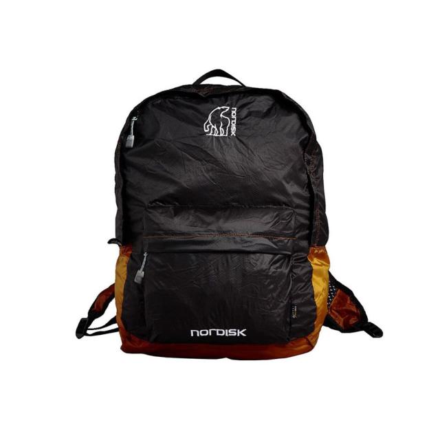 【商品レビューでポイント＋5％】 ノルディスク リべ ポケッタブルバッグ Nordisk Ribe 20 Daypack Black/Mustard Yellow 133018 リュック バックパック バッグ 鞄 小型 並行輸入品 キャンプ アウトドア