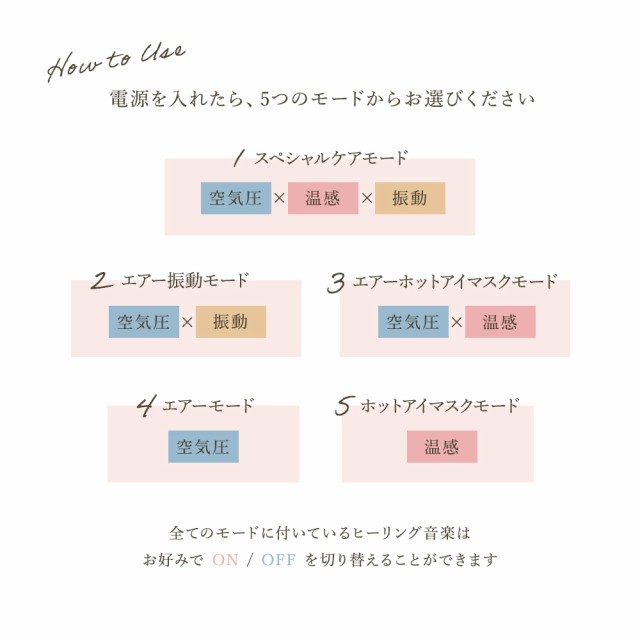 アイマッサージャー 温感 振動 音楽機能搭載 目もと 目元 マッサージ エステ 目 温感 指圧 振動 エア ホット コードレス 充電式 疲労 アイケア  アイウォーマー プレゼント RIORES アイフレッシャー 母の日９つのエアーバッグが優しく包み込む の通販はau PAY マーケット ...