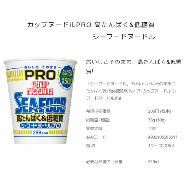 日清食品 カップヌードルPRO 高たんぱく低糖質 / シーフードヌードル 各6個ｘ2種類 計12個の通販はau PAY マーケット -  TY.FROZEN