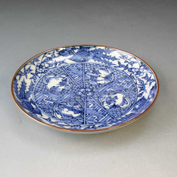 【送料無料】 京焼 清水焼 四寸皿 祥瑞山水 しょんずいさんすい