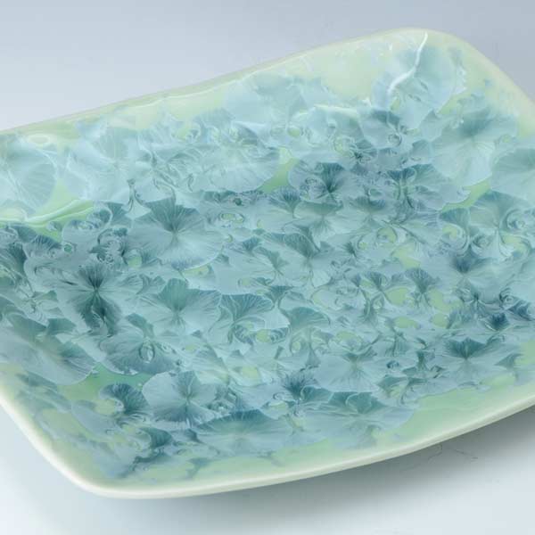 【送料無料】 京焼 清水焼 長角皿 花結晶（緑） はなけっしょう（みどり）の通販は 5,130円
