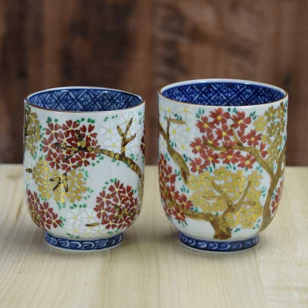【送料無料】 京焼 清水焼 組湯呑 夫婦湯呑み 2客 三色桜の通販は