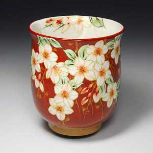 【送料無料】 京焼 清水焼 湯呑 単品 1客 しだれ桜の通販は