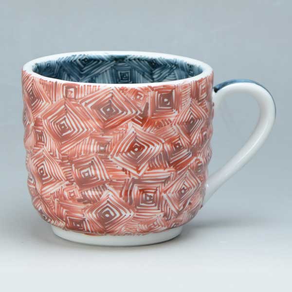 【送料無料】 京焼 清水焼 マグカップ 染赤雷紋 赤雷紋