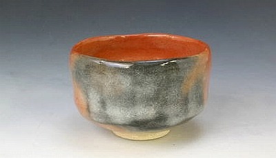 【送料無料】 京焼 清水焼 抹茶碗 赤楽（あからく）