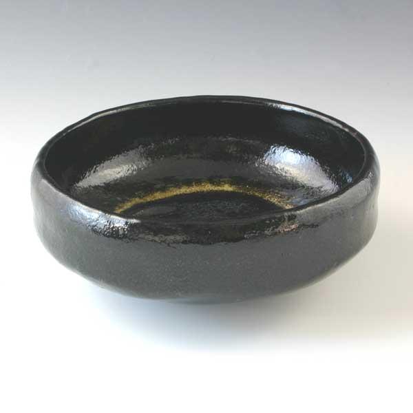 【送料無料】 京焼 清水焼 馬盥茶碗 黒楽 くろらく