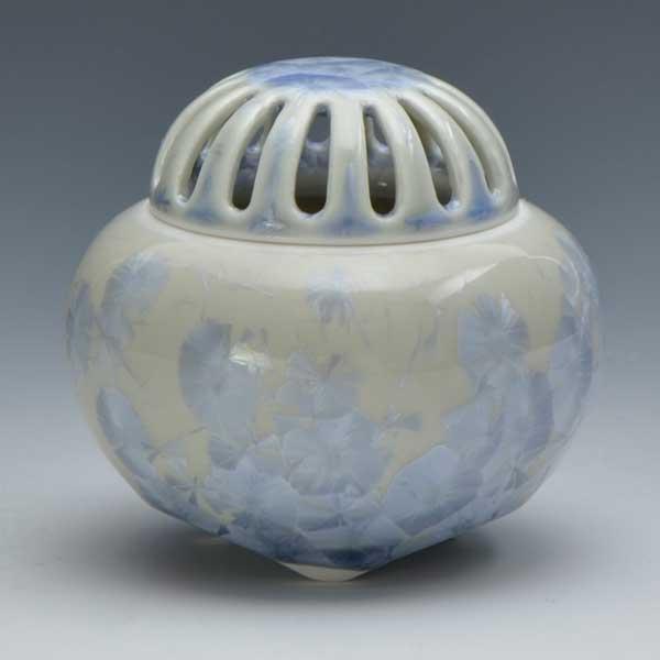 【送料無料】 京焼 清水焼 香炉 花結晶（銀藤）