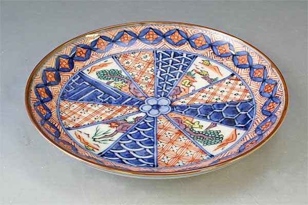 送料無料】 京焼 清水焼 四寸皿 色絵帯七宝 (いろえおびしっぼう)