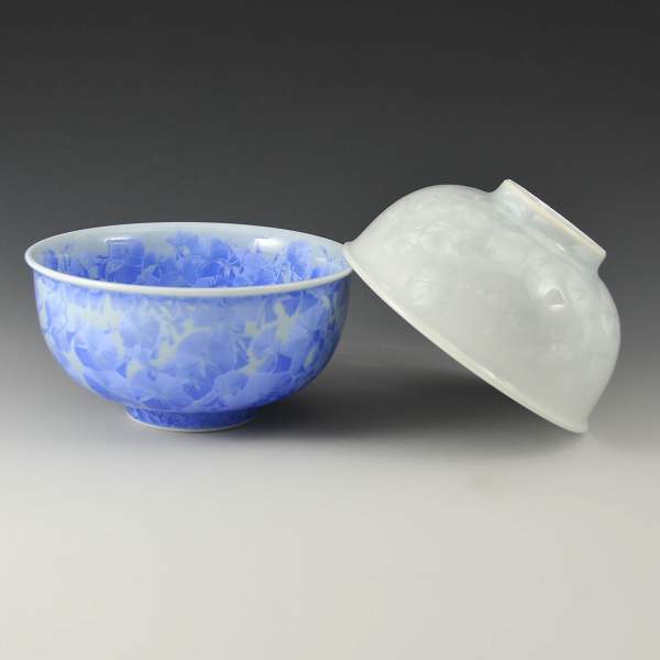 京焼 清水焼 陶あん 夫婦茶碗 ペア茶碗 白金彩（プラチナ） 紫陽花