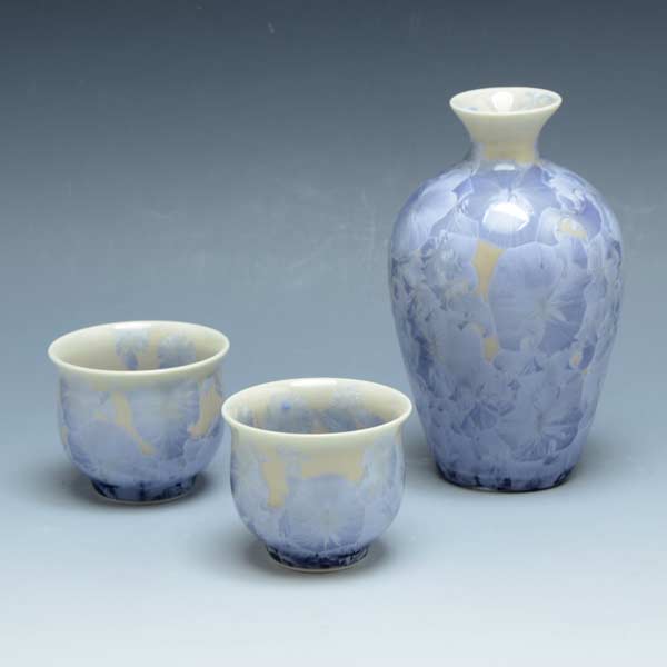 京焼・清水焼 お預け酒器 花結晶(灰青)(はなけっしょう(はいあお)) 陶 ...