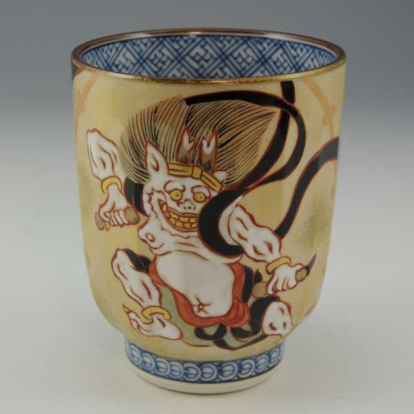 【送料無料】 京焼 清水焼 湯呑み 単品 1客 風神雷神