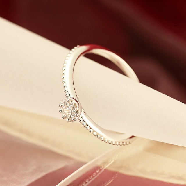 Pt950【0.12ct】 ミル打ち 一粒 ダイアモンド リング 指輪 Pt950【0.12ct】 ミル打ち 一粒 ダイアモンド リング 指輪